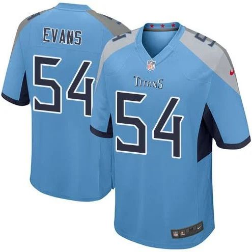 Men Tennessee Titans 54 Rashaan Evans Nike Light Blue Game NFL Jersey